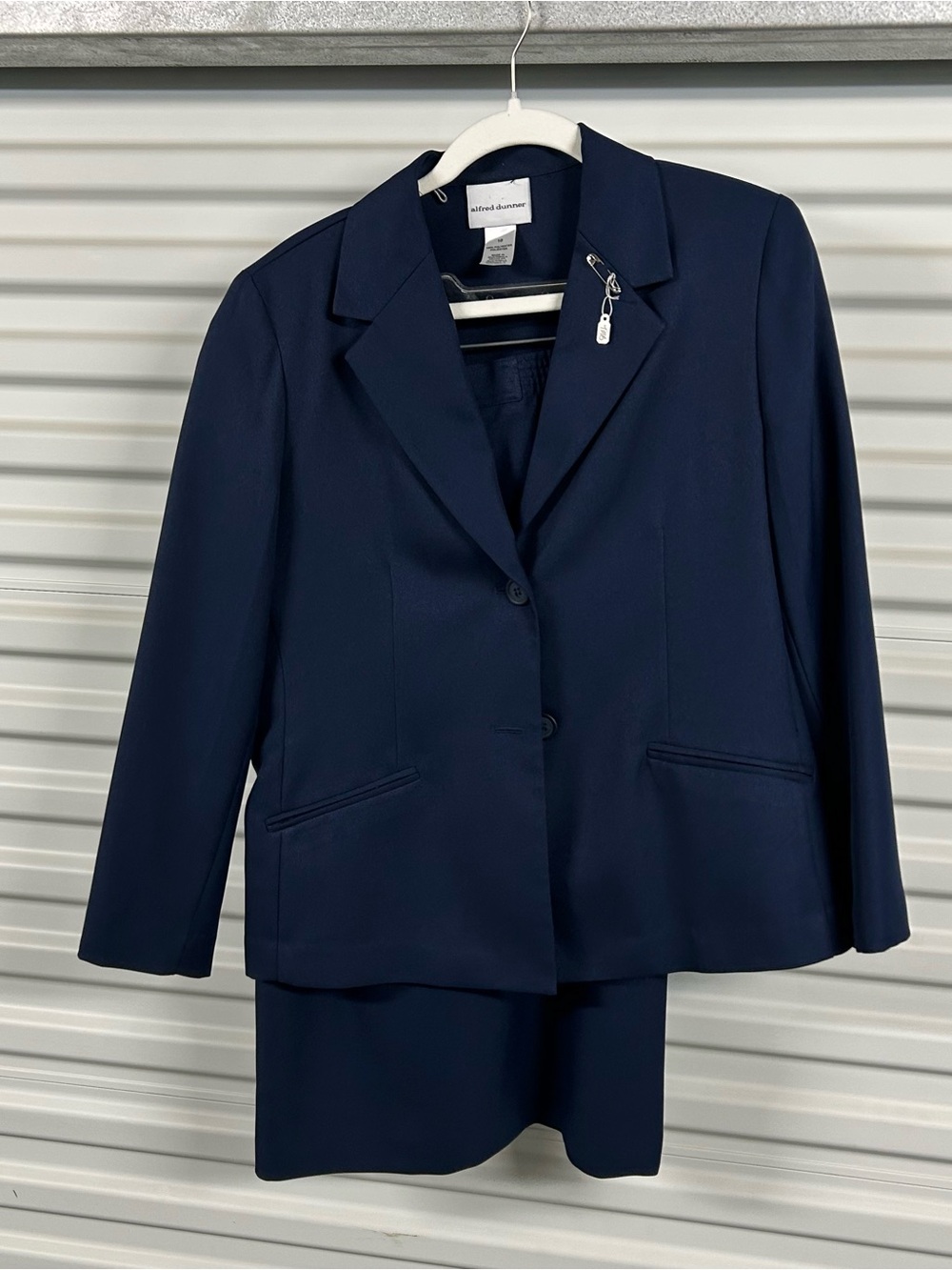 Alfred Dunner Navy Two-Button Women's Blazer